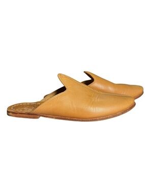 Sabah Leather Camel Tan Brown Baba Slip On Shoes - 41 / 8.5